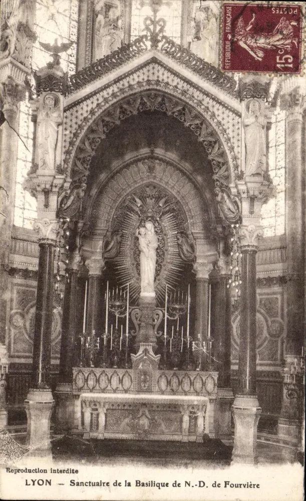 LYON — Sanctuarium der Basilika Notre-Dame de Fourvière — Reproduktion verboten - Vorderseite