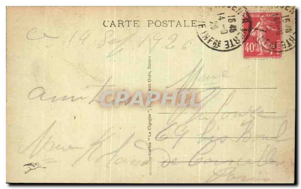 BONSECOURS — Ansicht der Seine-Tal — Anonymer Verlag, Nr. 647 - Rückseite