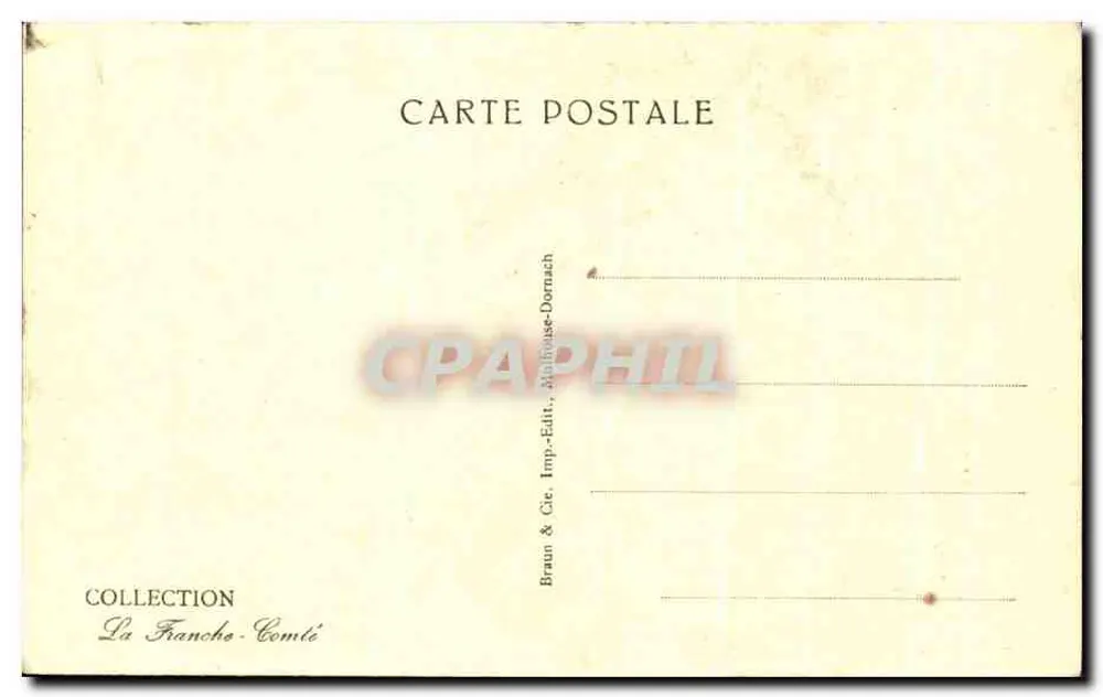 Pittoreske Franche-Comté — Sonnenstrahlen unter den Tannen — Sammlung La Franche-Comté, Braun & Cie, Mulhouse-Dornach - Rückseite