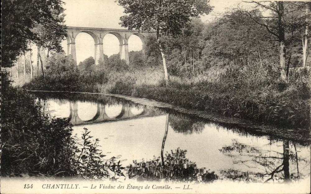 Chantilly — O Viaduto dos Étangs de Comelle — LL. N° 154 - Frente