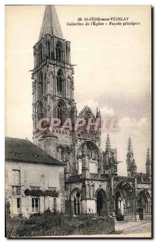 St-Père-sous-Vézelay — Hauptfassade der Kirche — Sammlung der Kirche, Nr. 26 - Vorderseite
