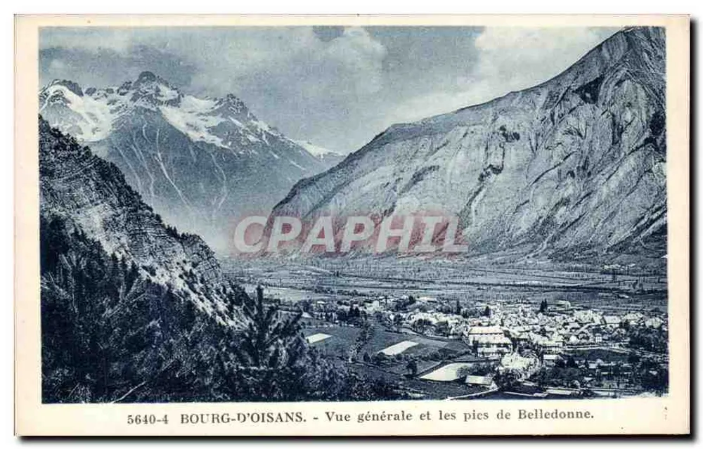 Bourg-d'Oisans - Allgemeiner Blick und die Gipfel von Belledonne - Vorderseite