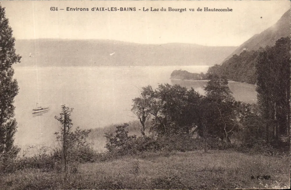 Omgeving van AIX-LES-BAINS — Het meer Bourget bekeken vanaf Hautecombe — n°634 - Voorkant