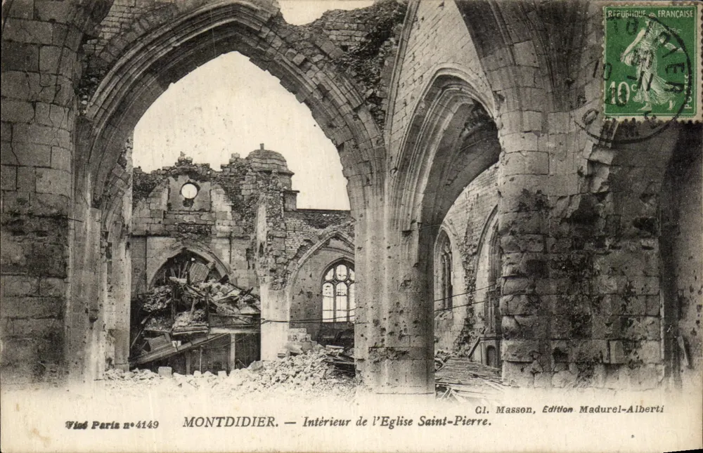 Montdidier — Interior da Igreja de São Pedro — G.L. Masson, Edição Madurel-Alberti - Frente