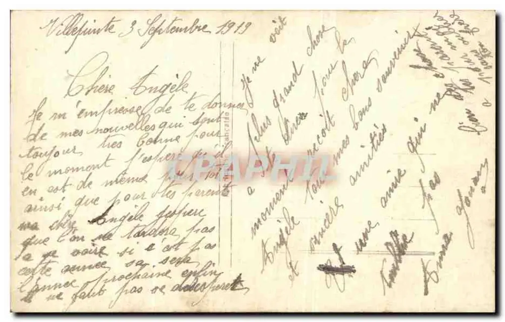 Uma Pensão — cartão postal decorativo com flores e arreios — REX 859 - Verso