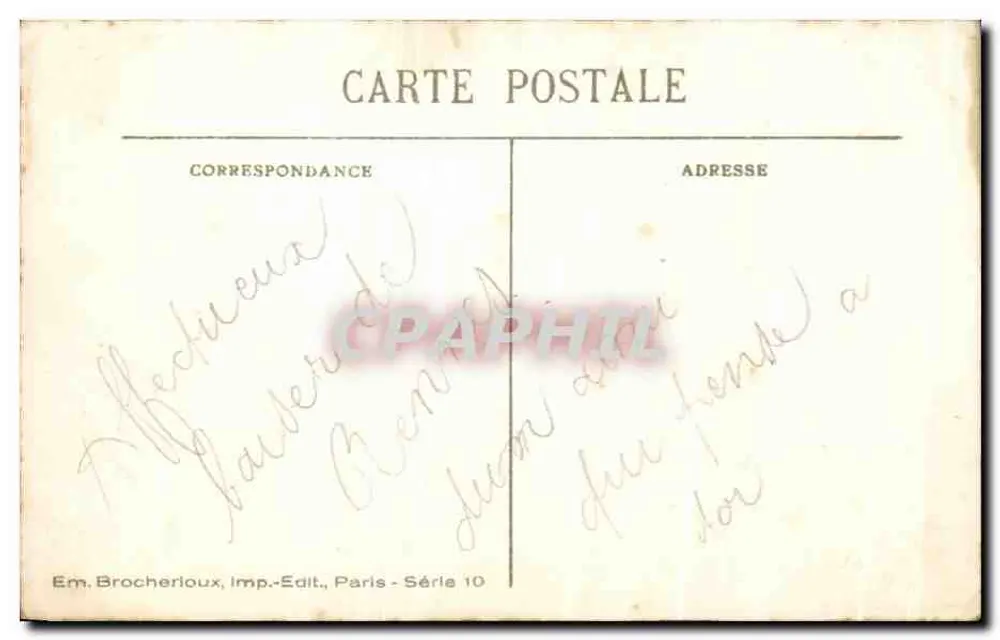 Flores e letras — Amizades — Em. Brocherioux, Imp.-Edit., Paris - Série 10 - Verso