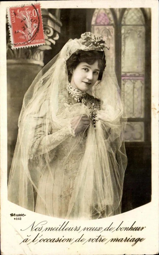 Junge Braut — Hochzeitskarte — Belltone Nr. 4060 - Vorderseite