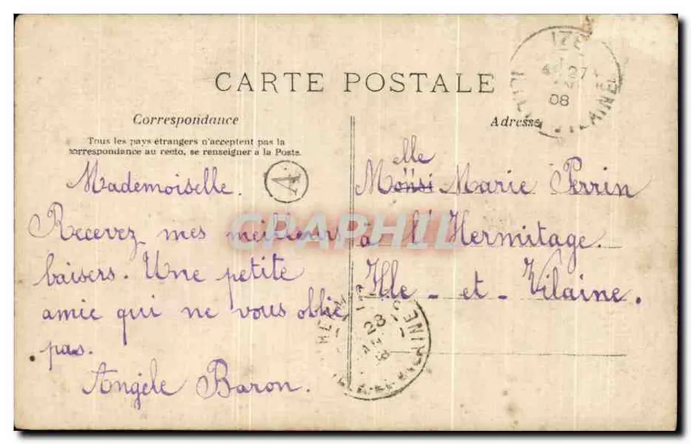 Junge Frau mit Rosenstrauß — Verleger J.L.C. n°1183 - Rückseite