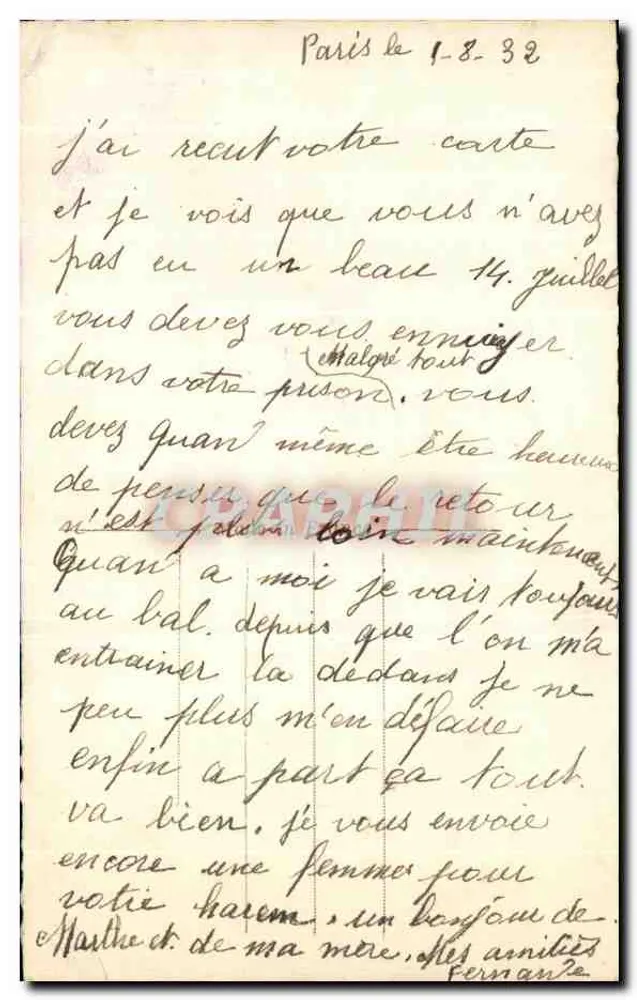 Junge Frau mit Rosenstrauß — vor einem Vorbau — S. L. n° 4929 - Rückseite