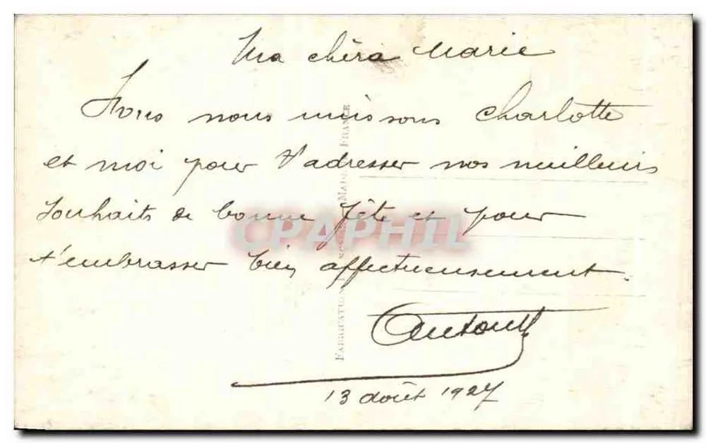 Bilhete postal antigo Fantaisie passage - Verso