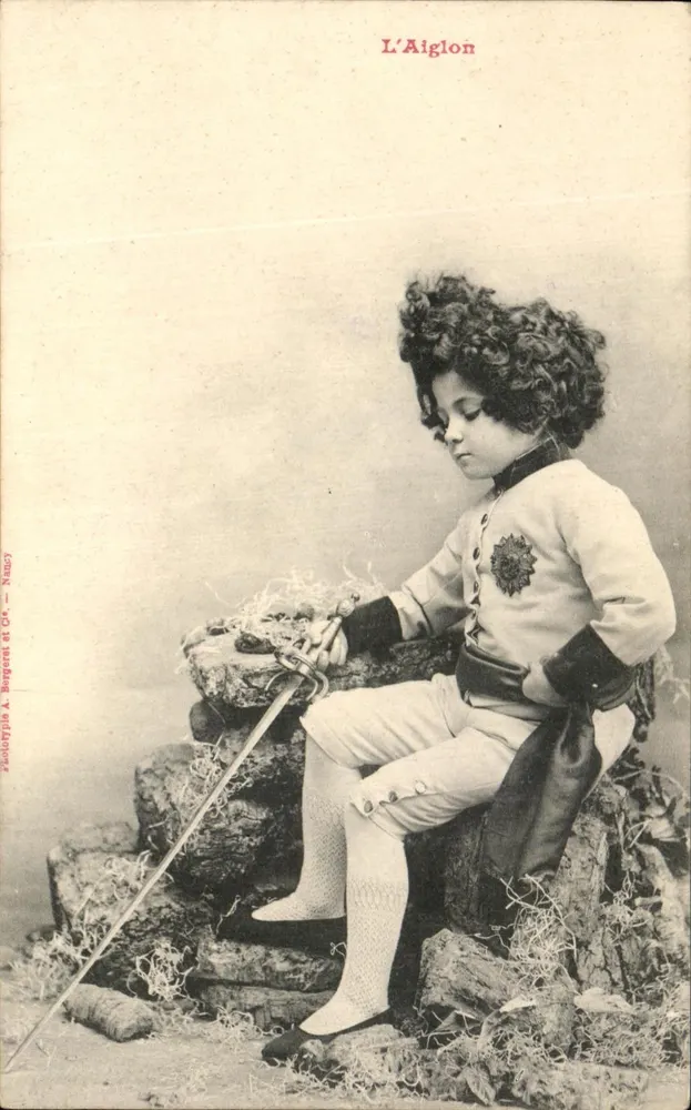 Der Jungadler — Kind in militärischem Kostüm — Phototypie A. Bergeret et Cie — Nancy - Vorderseite