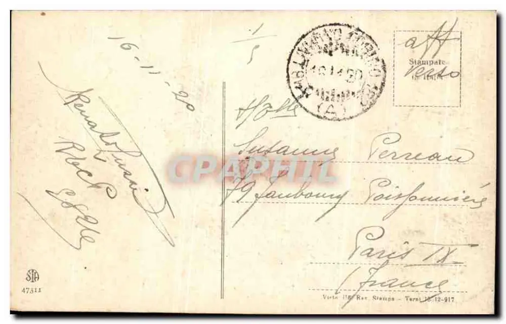 Frauen bei landwirtschaftlicher Arbeit — Text von G. D'Annunzio — Verlag Viola 118e Rév. Stamps, Terni - Rückseite