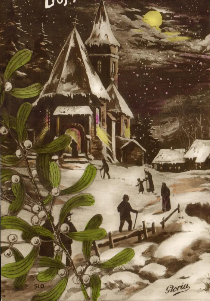 Schneekirche unter dem Mond — Winter-Nachtszene — Gloria, n° 510 - Vorderseite