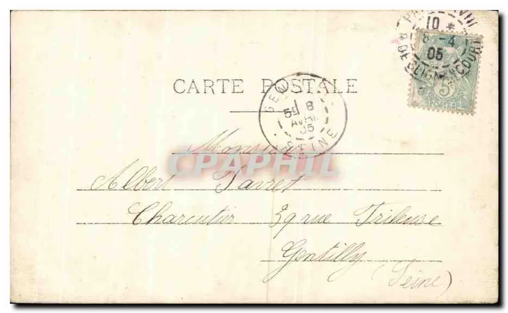 Frühling — Gedicht und junge Frau unter einem blühenden Baum — A.N. Paris, n°333 - Rückseite
