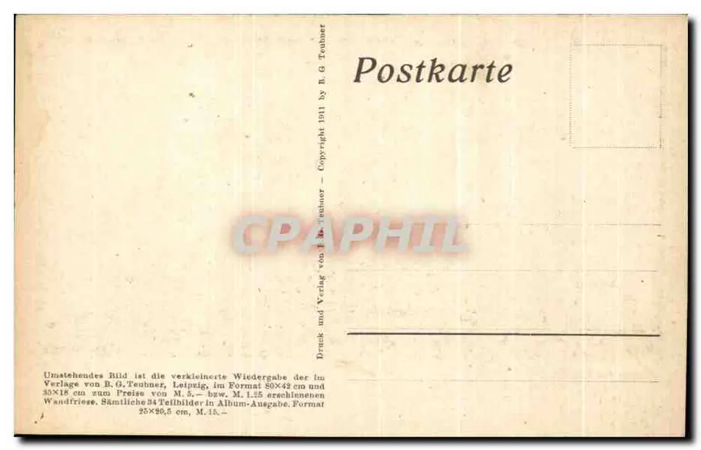 Diefenbach: Per aspera ad astra — silhouetten von Figuren in Aktion — Teilbild 14, Verlag B.G. Teubner - Rückseite