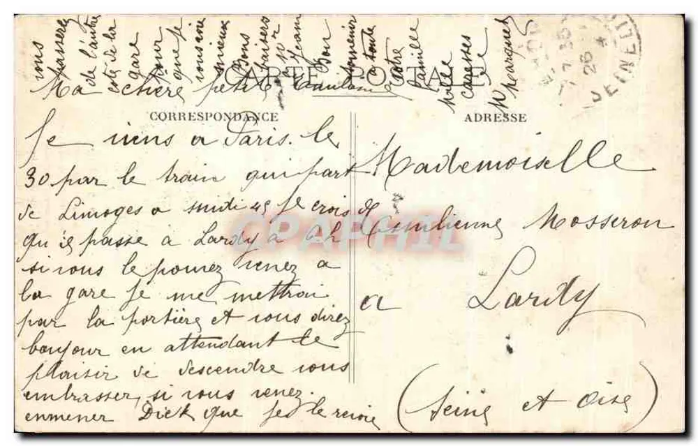 Mädchen in Kleid und Schleierhut — vor einem großen Blumenkorb — Verlag Pierre Do. F. n° 42 - Lo Bouquetiero - Rückseite