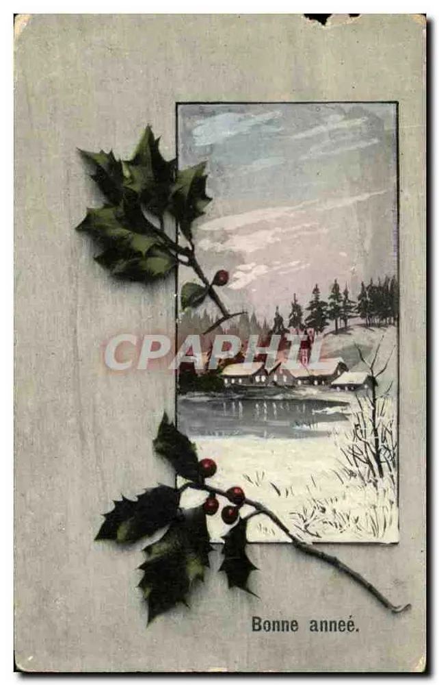 Village enneigé — paysage hivernal avec maison et lac — éditeur non visible - Vorderseite
