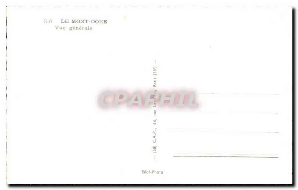 Le Mont-Dore — Vista geral — C.A.P., Paris - Verso