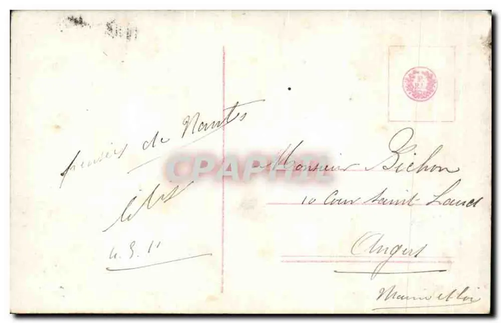 Junge Frau — mit Blumenstrauß — R. L. Léon, Nantes, Serie 2884/6 - Rückseite