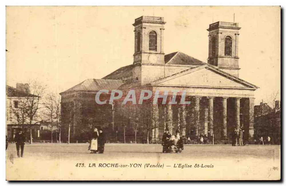 LA ROCHE-sur-YON (Vendée) — A Igreja de São Luís — Fototipia Jeelly-Roupin, n°475 - Frente