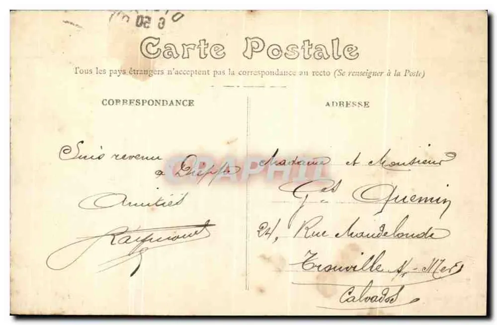 Dieppe — El viejo Castillo — Bettembos editor Dieppe, n°301 - Reverso