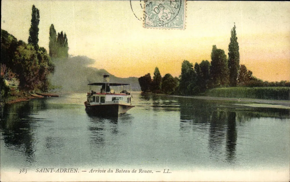 Saint-Adrien — Chegada do Navio de Rouen — LL. — n° 383 - Frente