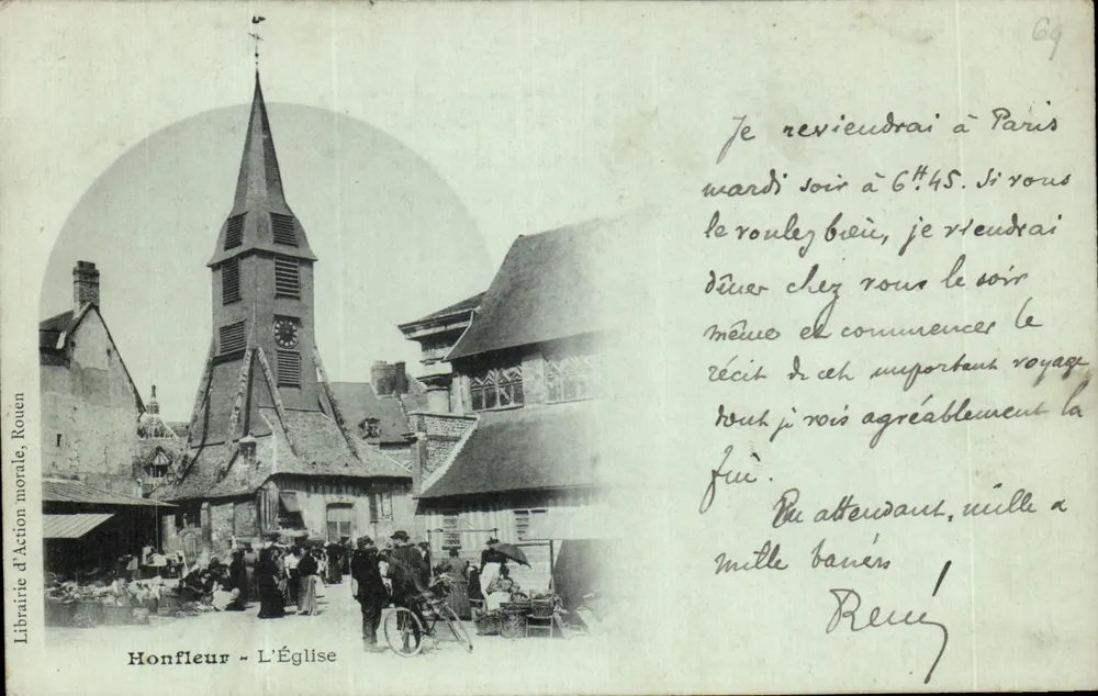 Honfleur - A Igreja — Livraria de Ação Moral, Rouen, n°69 - Frente