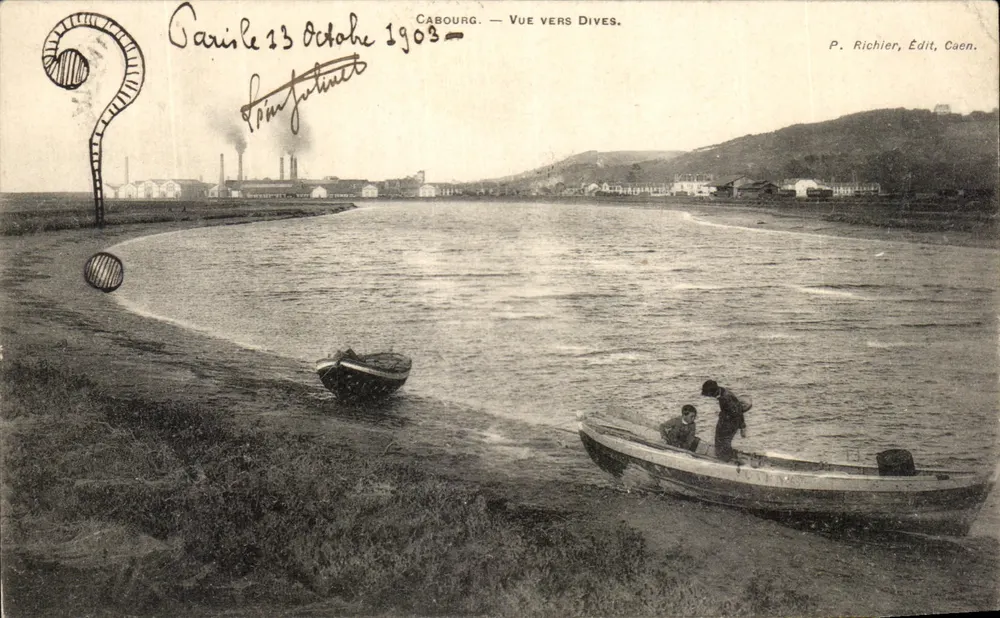 Cabourg — Vista em direção a Dives — P. Richier, Ed. Caen. - Frente