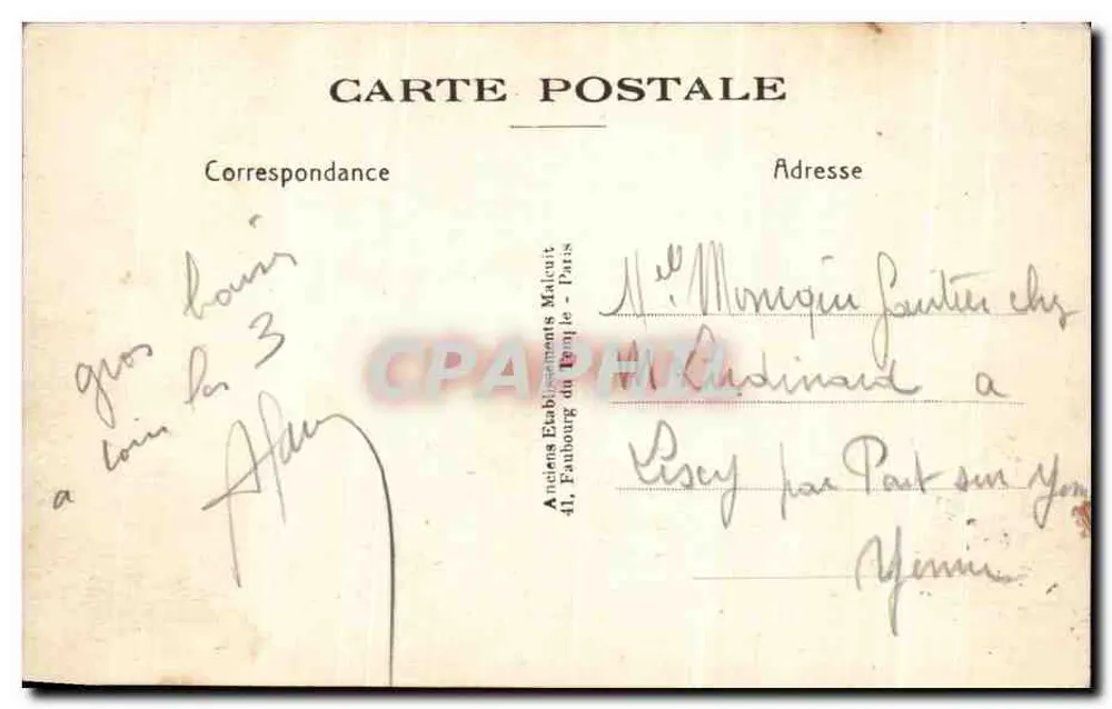 A Torre Eiffel — Paris — Anciens Établissements Malcut - Verso