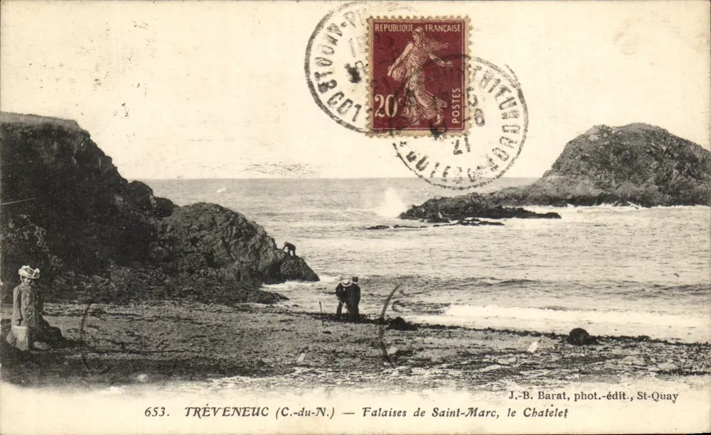 Tréveneuc (C.-du-N.) — Klippen von Saint-Marc, Le Chatelet — J.-B. Barat, Fotograf/Verleger, St-Quay - Vorderseite