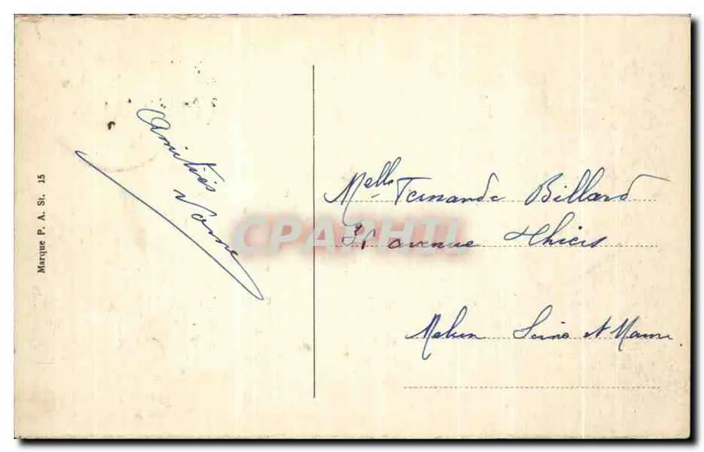 Estrasburgo — Praça da República — Marca P. A. Si. 15 - Verso