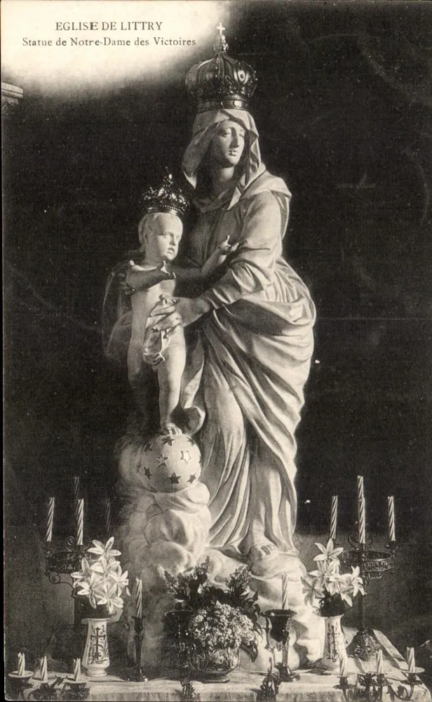 Statue der Notre-Dame des Victoires — Kirche von Littry — Verlag unbekannt, Seriennummer nicht sichtbar - Vorderseite