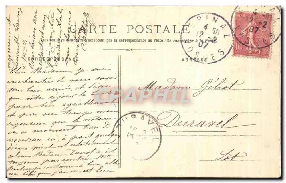 Épinal - Entrada do Cours — Foto Homeyer et Ehret, Épinal - Verso