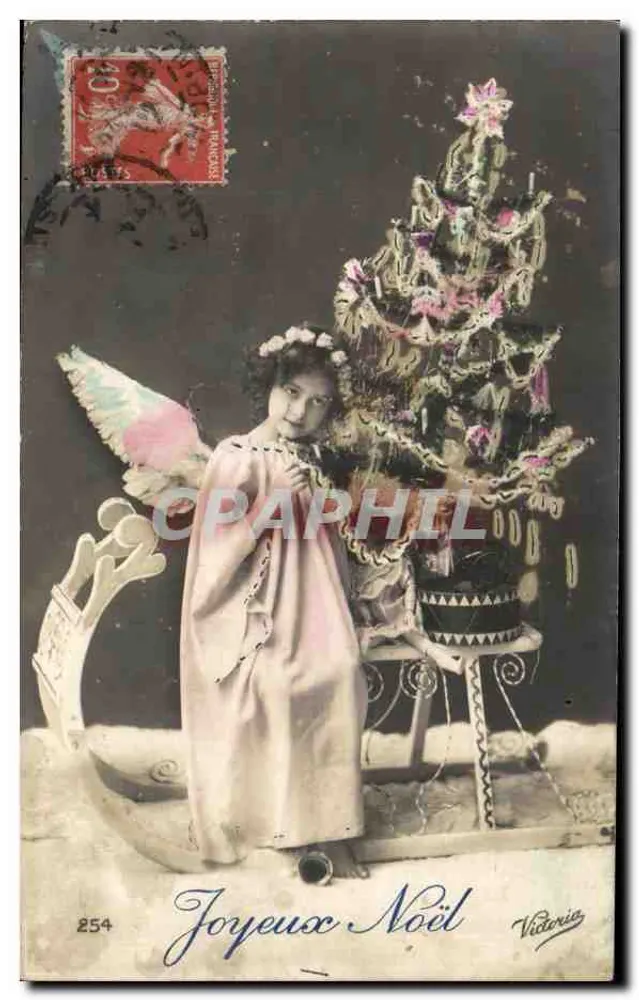 Fee mit farbigen Flügeln — Weihnachten — Verlag Victoria n°254 - Vorderseite