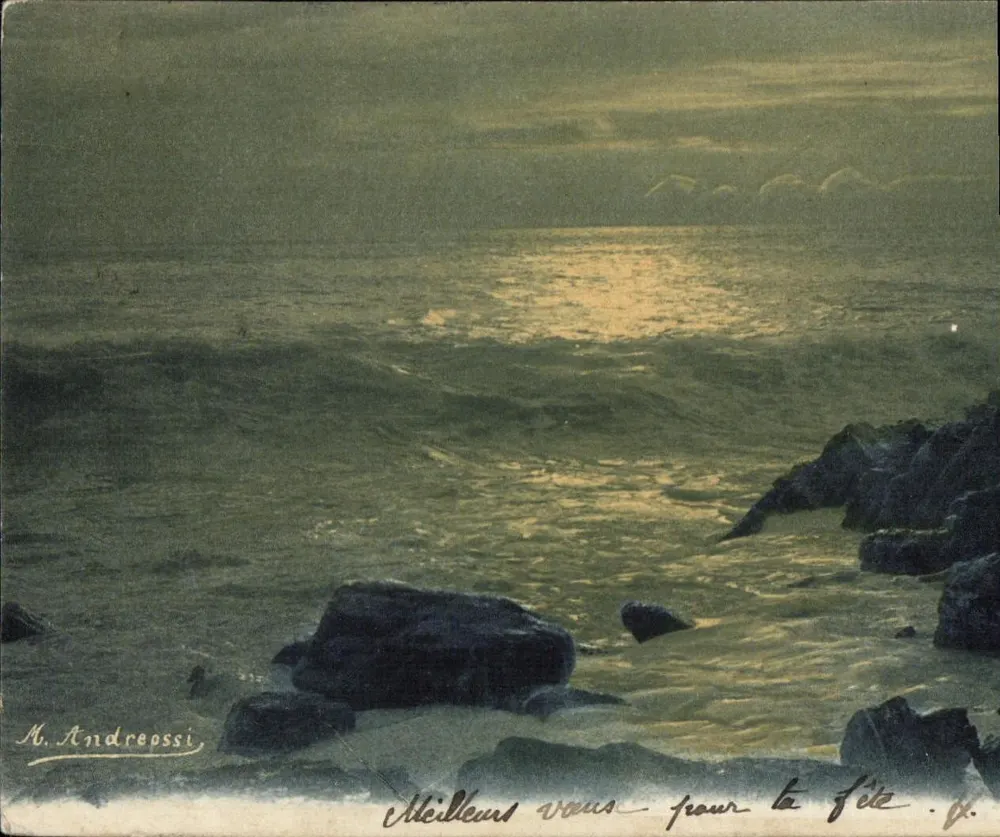 Pôr do sol no mar — M. Andreossi — Série 24 Clément, Tournier & Cie, Genebra - Frente