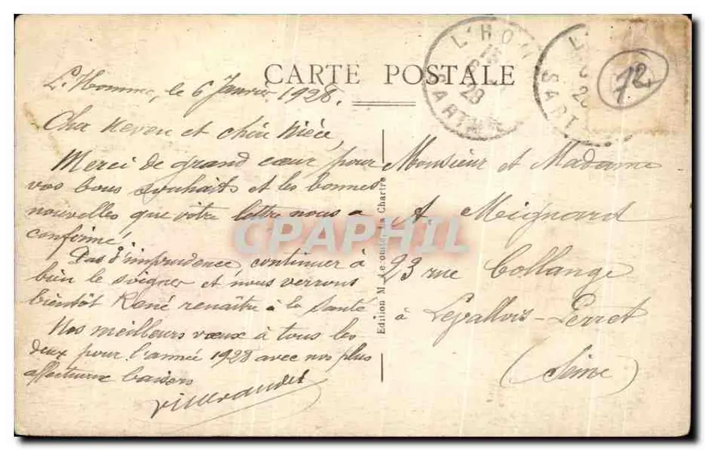 La Chartre-sur-le-Loir — Vue d'ensemble — Édition M. Le Goff, La Chartre-sur-le-Loir - Verso