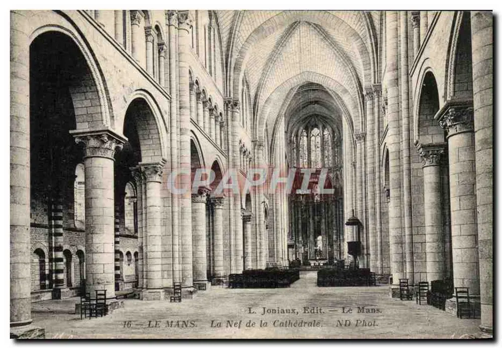 A Nave da Catedral — Le Mans — L. Joniaux, Edit. — Le Mans. ND Fot. - Frente