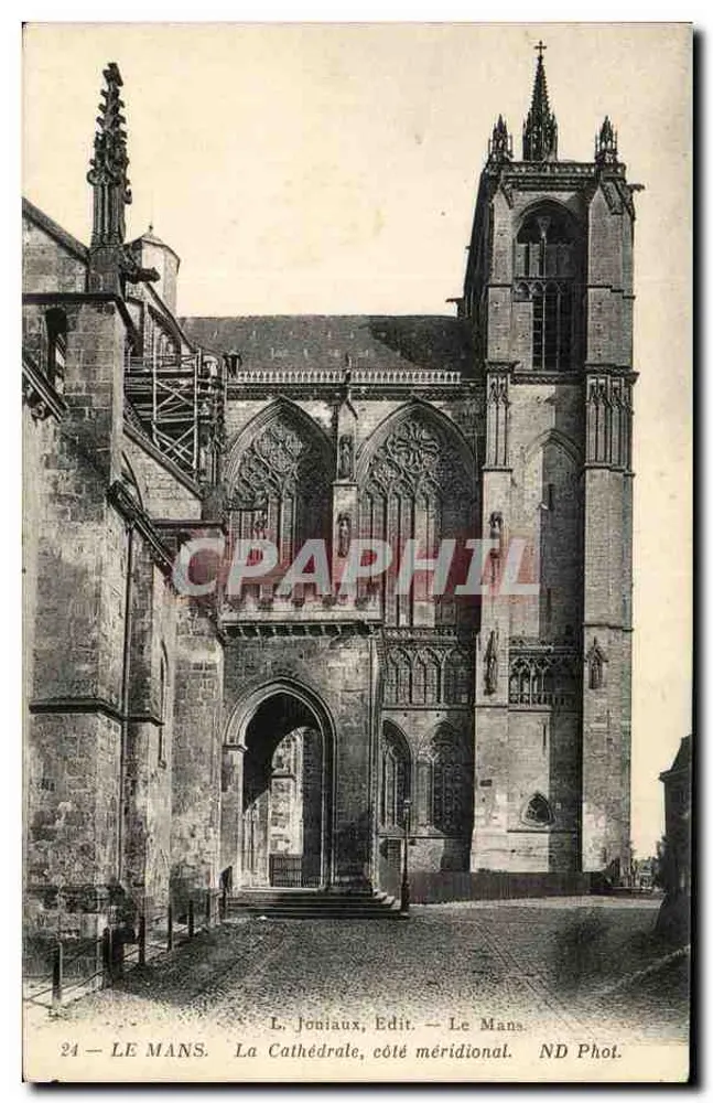 Le Mans — A Catedral, lado meridional — L. Joniaux, Edit. Le Mans - Frente
