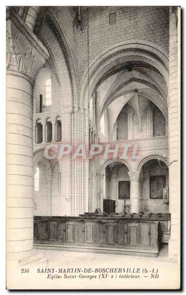 Saint-Martin-de-Boscherville — Kirche Saint-Georges (11. Jahrhundert) Innenansicht — ND - Vorderseite
