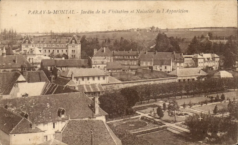 Paray-le-Monial - Ansicht des Gartens der Visitation und des Mandelbaums der Erscheinung - Vorderseite