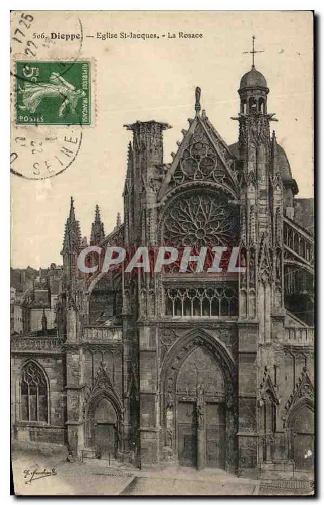 Dieppe — Igreja de São Jacó — A Roseta — Editor G. Fournier, n° 506 - Frente