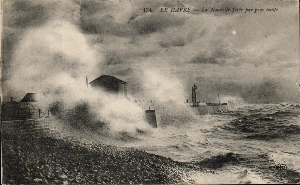 Le Havre — La Nouvelle Jetée bei stürmischem Wetter — S.P.D. n°134 - Vorderseite