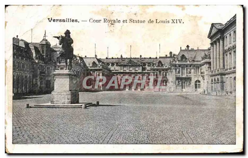 Versailles — Cour Royale et Statue de Louis XIV. — Éditeur : CPAPHIL (imprimé sur la carte) - Vorderseite