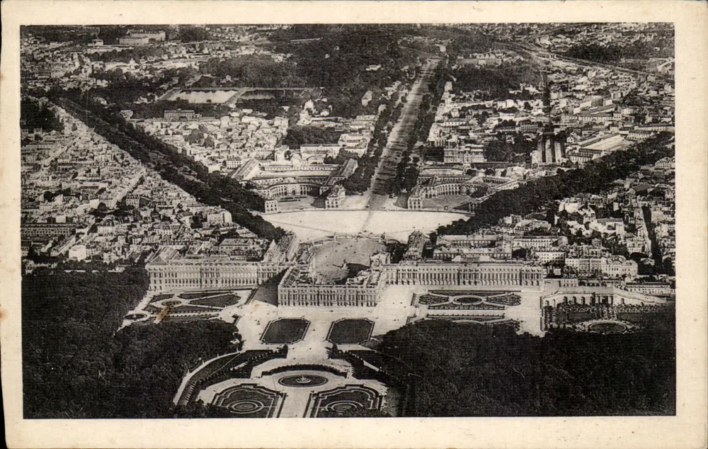 Castelo de Versailles — Vista aérea — CA1, editor Carte Postale - Frente
