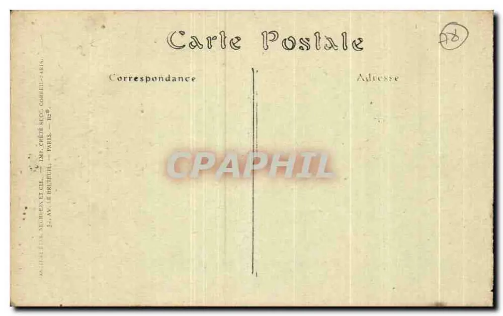 Versailles — Palais du Grand-Trianon — Grand-Trianon Palace. Éditeur : IMP. CRÉTÉ & CIE, PARIS. - Verso