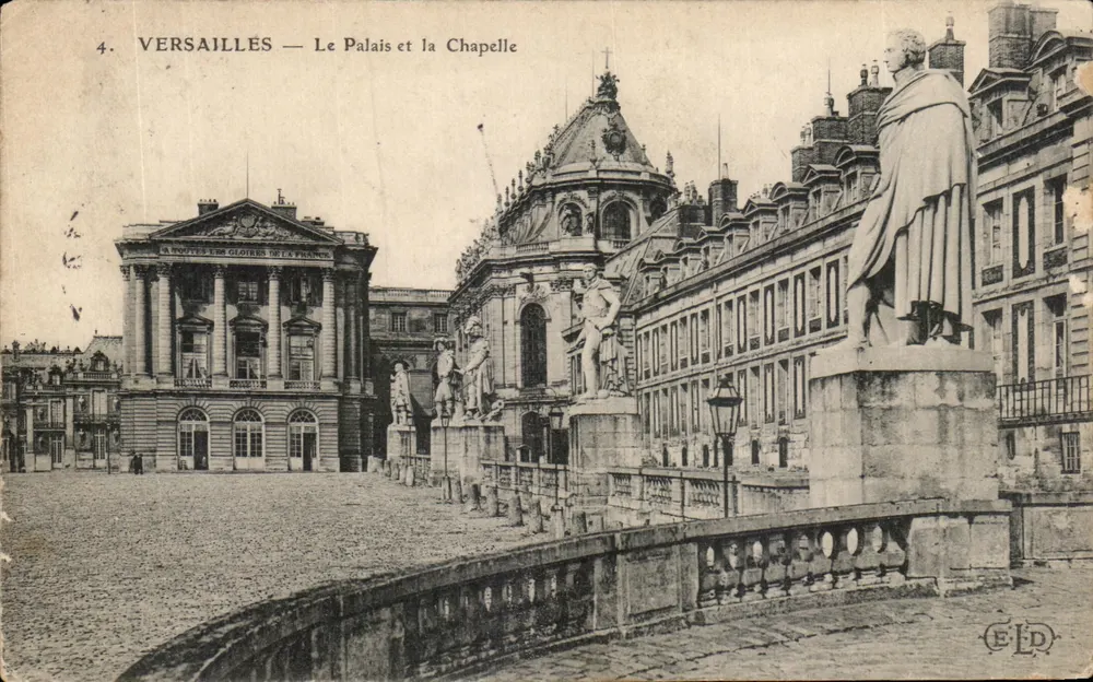 Versailles — O Palácio e a Capela — Éditeur E.F.D. n°4 - Frente