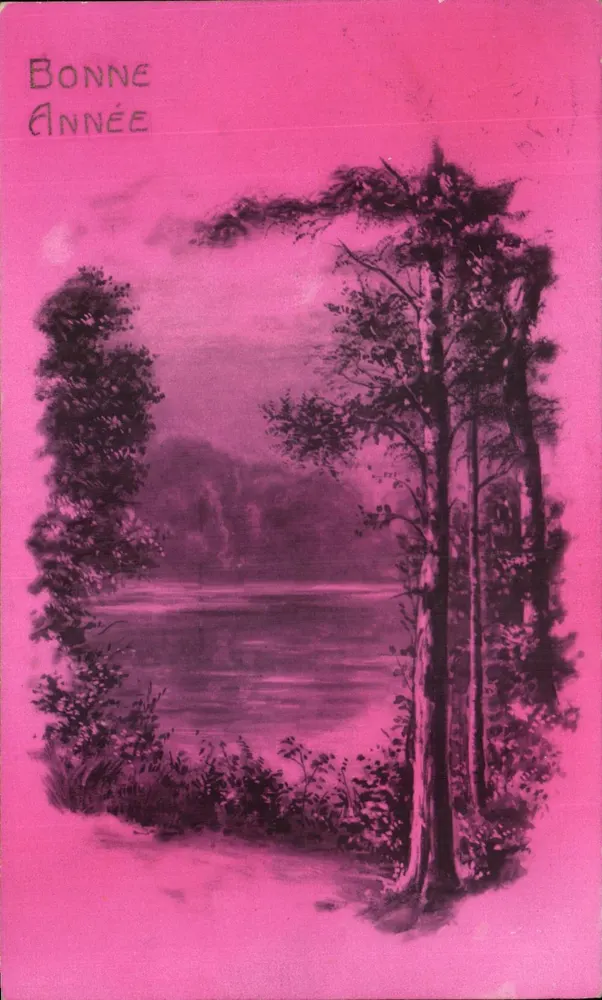 See umgeben von Bäumen — Frohe Weihnachten — Éditions Photogram, Nr. 121 - Vorderseite