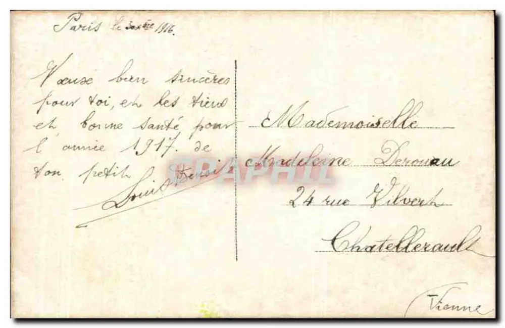 Bukiet róż — Wesołych Świąt — Wydawca nieznany, nr 671 - Rewers