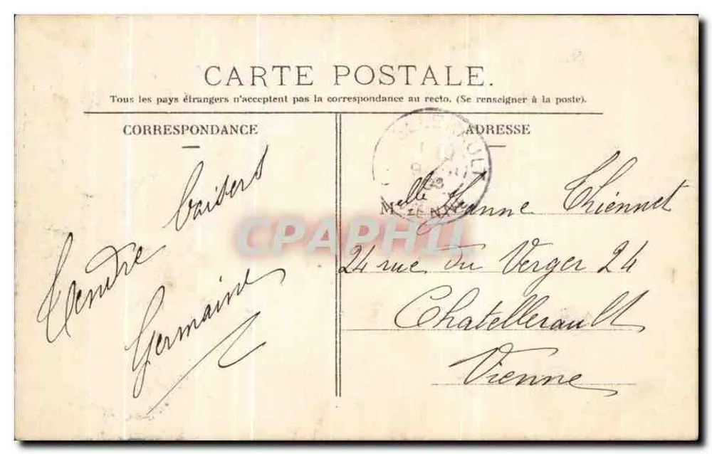 Frau im Bühnenkostüm — Liebesgedicht — Paris, n° 3.140 - Rückseite