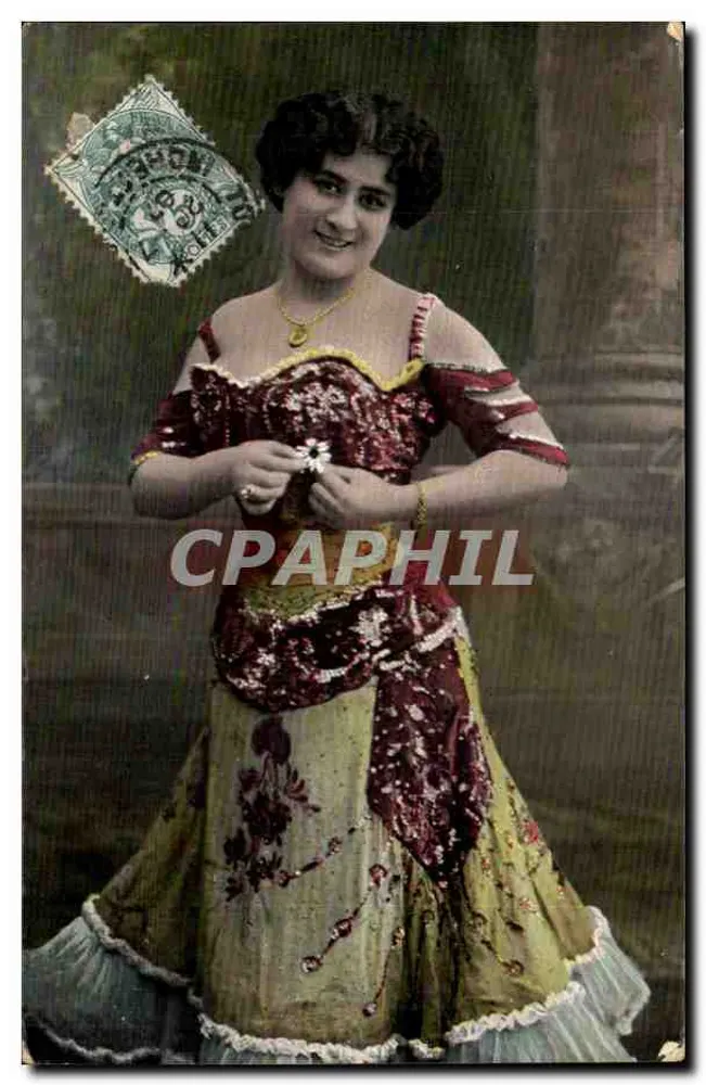 Frau in Theaterkleid — Verlag Broca-Emaille, Serie 589 - Vorderseite